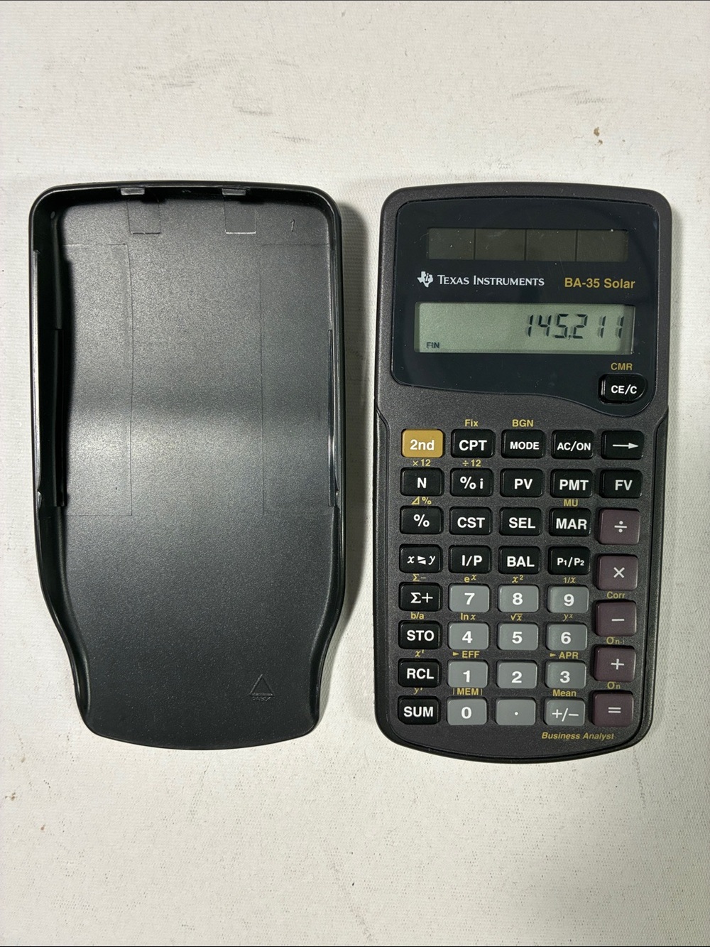 Texas Instruments BA-35 Solar Black Financial Calculator - Picture 2 of 5